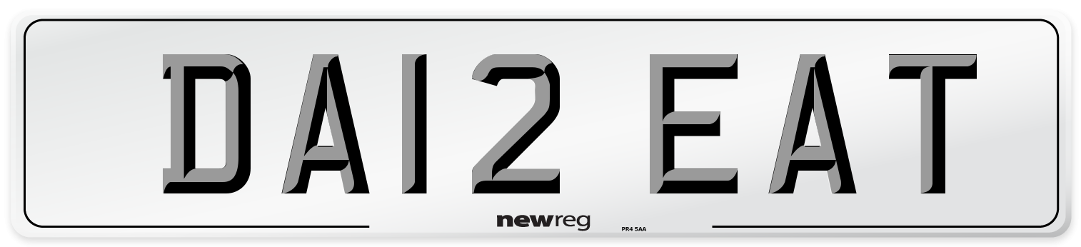 DA12 EAT Number Plate from New Reg